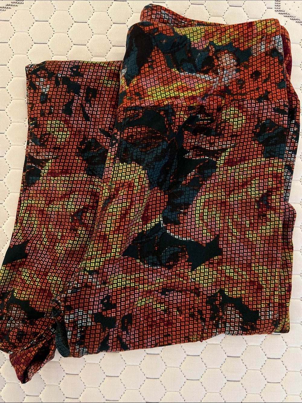 Multicolor Floral Print Leggings - Orange, Black, Teal LulaRoe one size